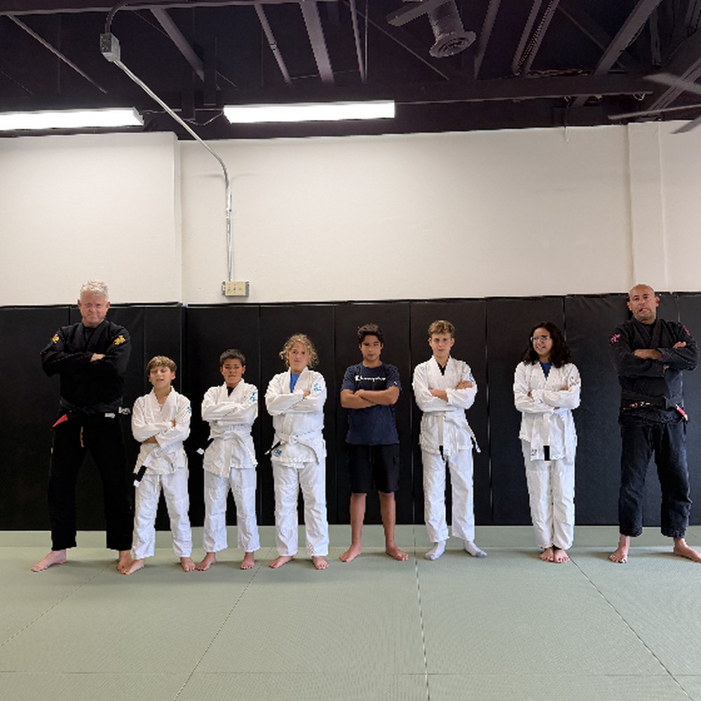 Kids class lined up with their instructors